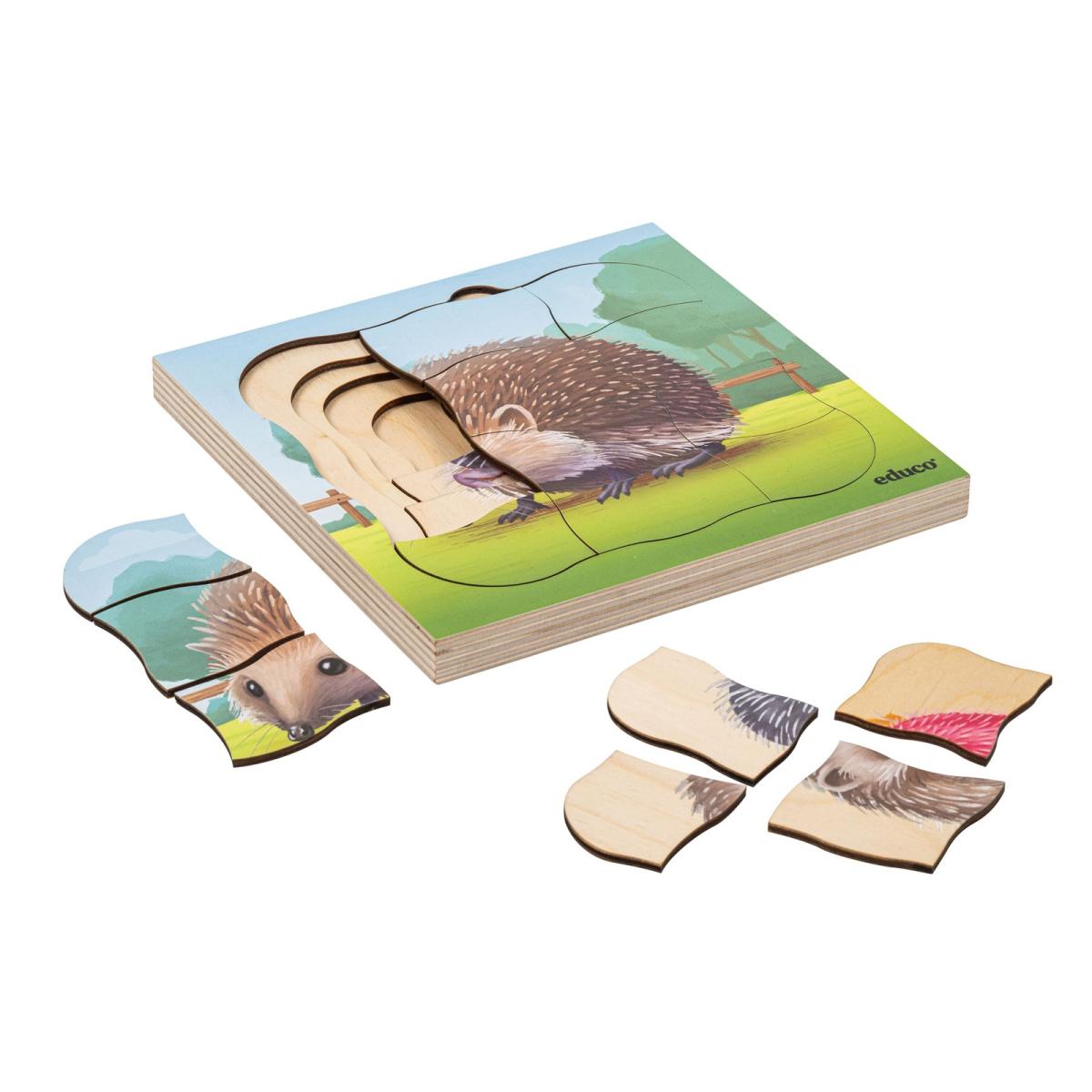 Educo À la ferme - le hérisson pousse — 31 pièces de puzzle
