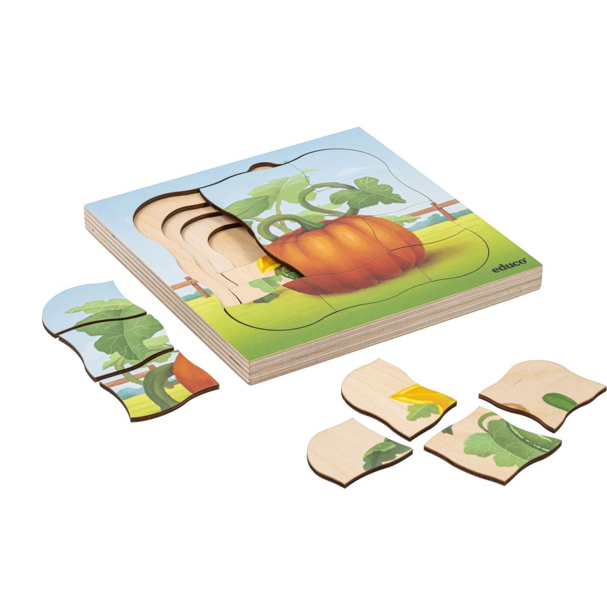 Educo À la ferme - la citrouille pousse — 31 pièces de puzzle