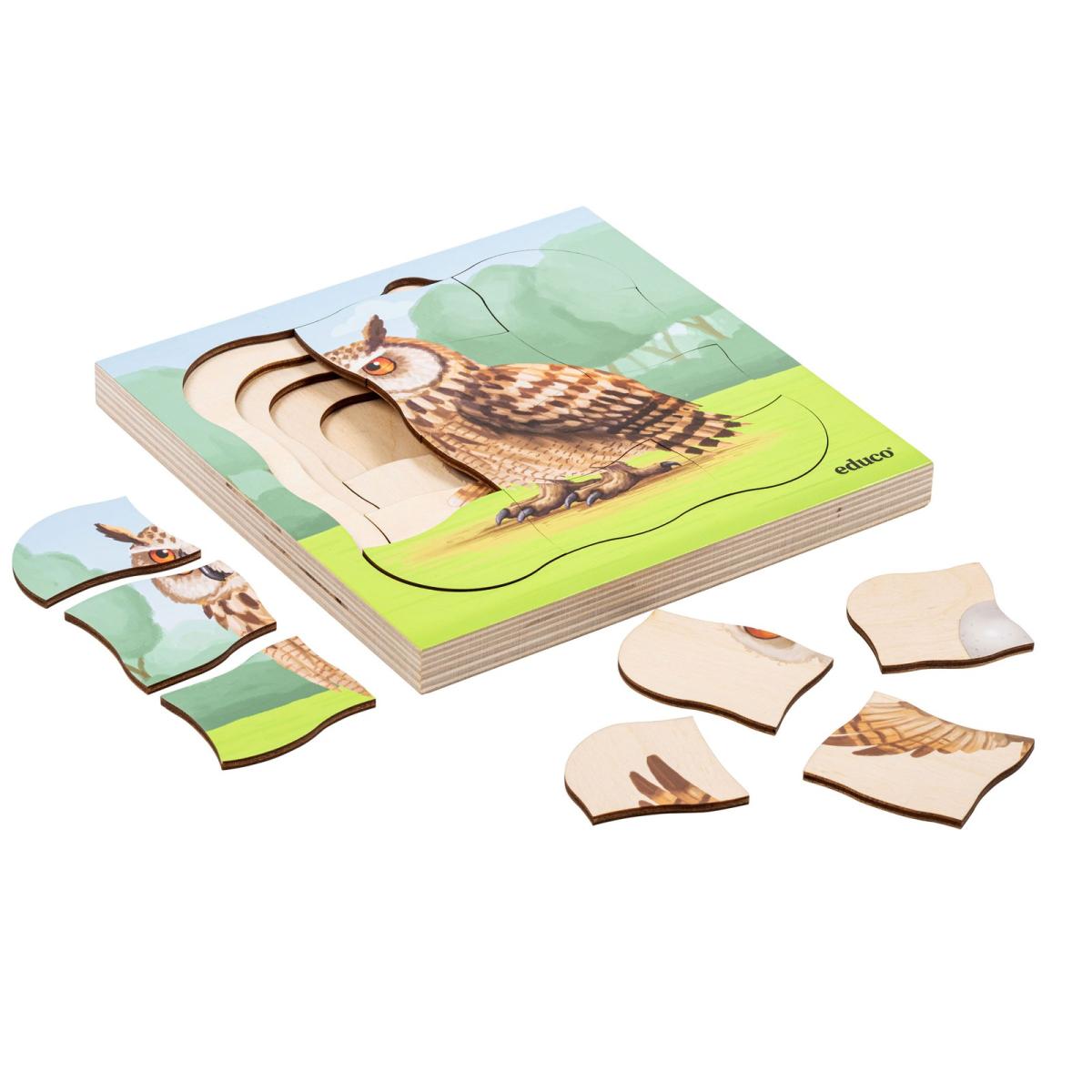 Educo Dans la forêt - le hibou pousse — 31 pièces de puzzle