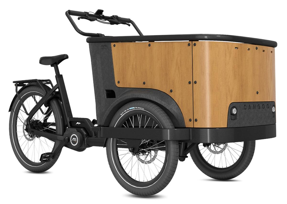 Cargo e-bike Cangoo buckle up noir/bois