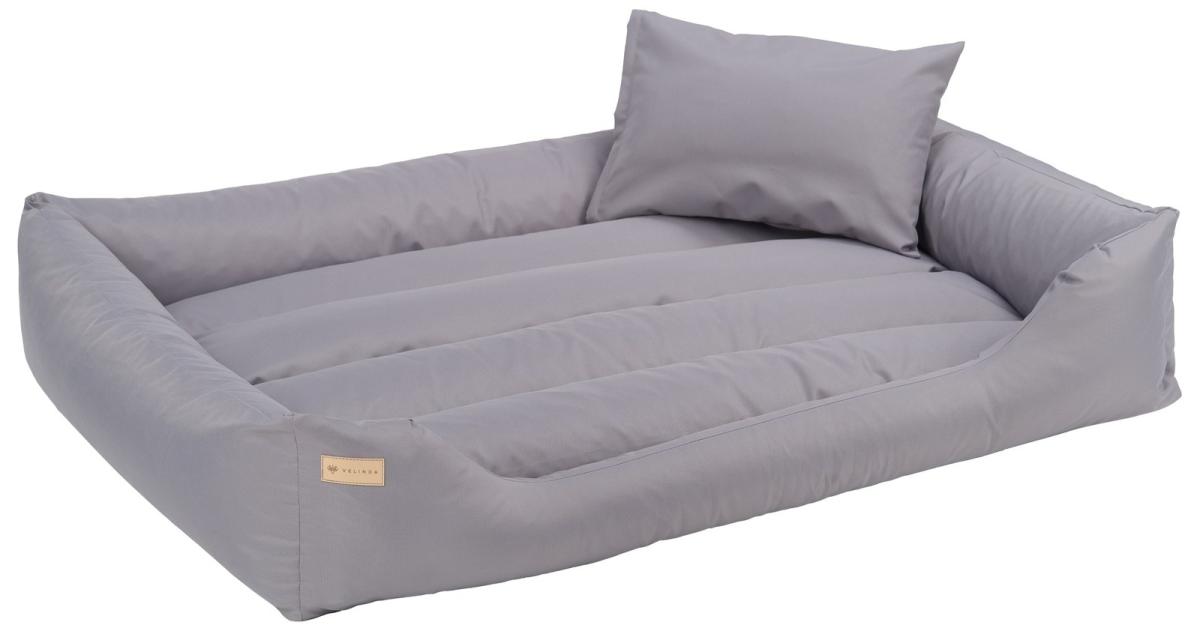 Velinda Panier pour chien et chat avec oreiller 120 x 90 — gris