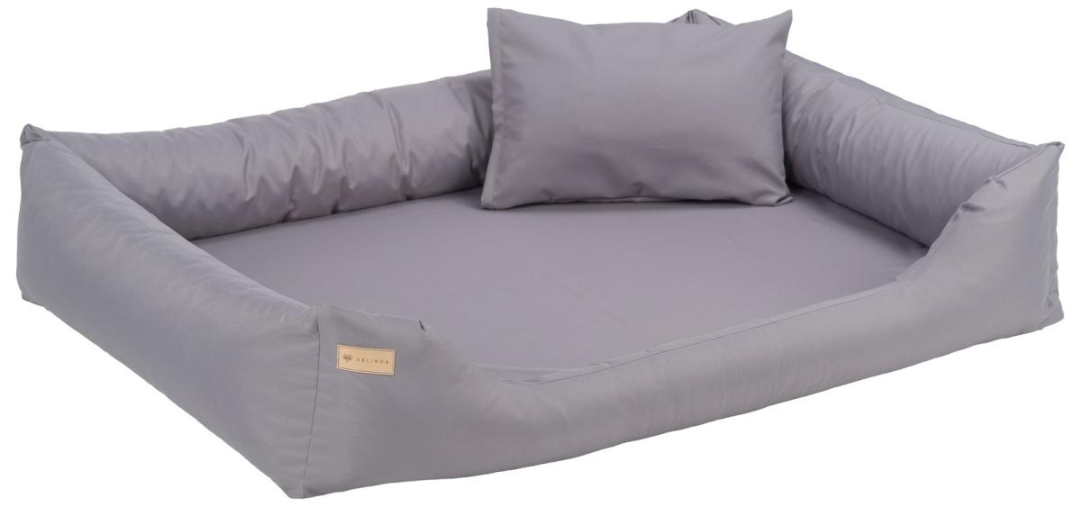 Velinda Panier pour chien et chat avec oreiller et matelas 120 x 90 — gris