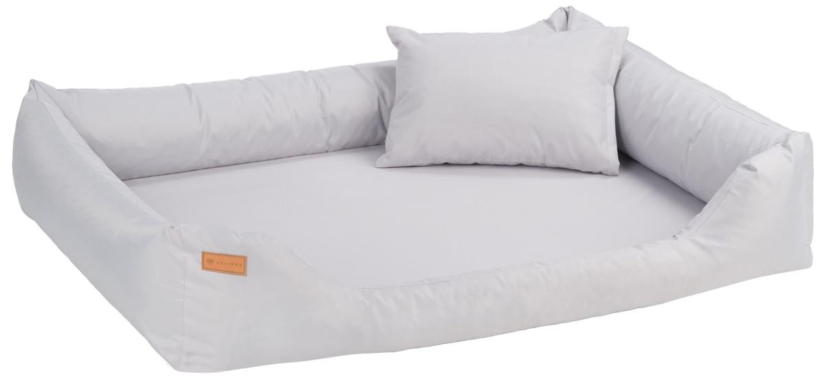 Velinda Panier pour chien et chat avec oreiller et matelas 120 x 90 — argent