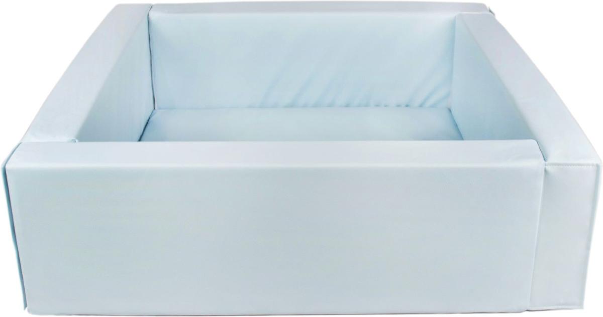 Velinda Piscine à balles carrée en cuir artificiel, sans balles — bleu (pastel)