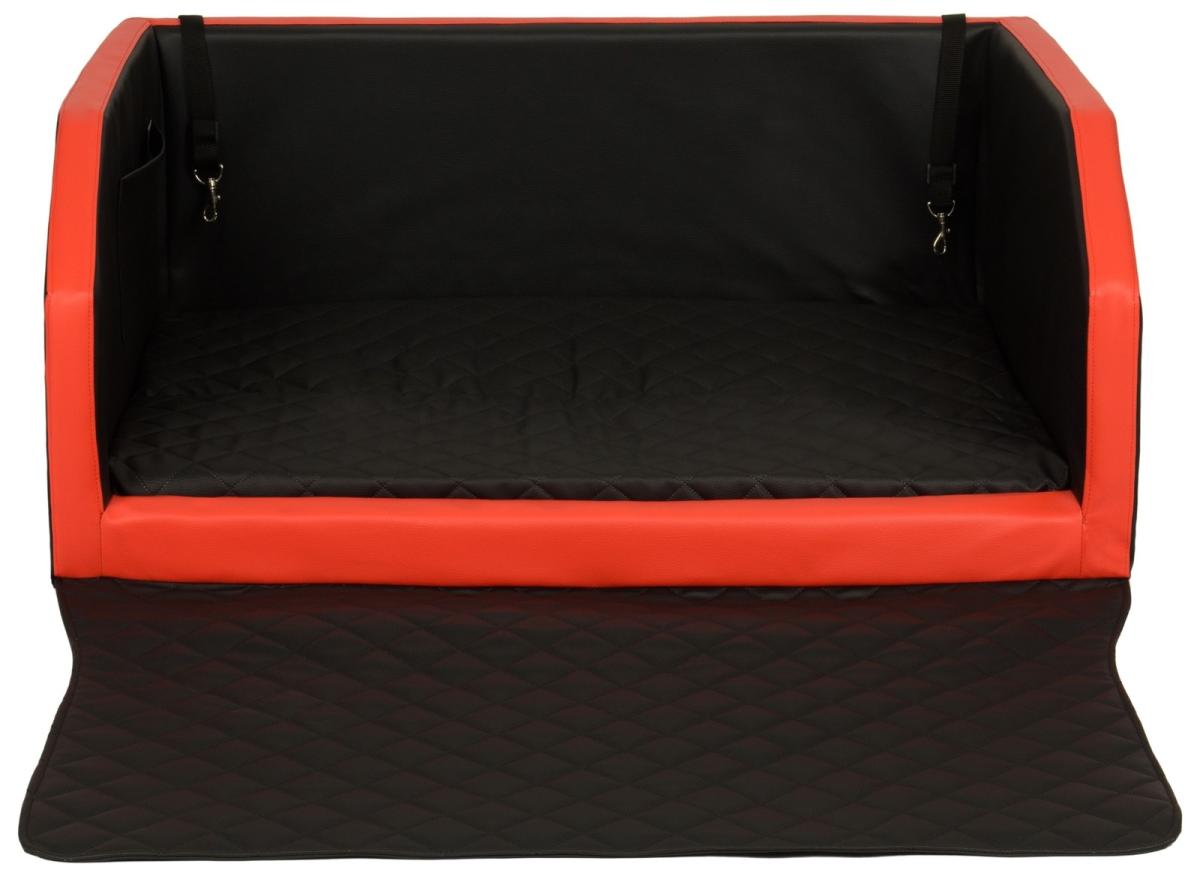Velinda Panier de voiture pour chien 100x70cm — noir-rouge