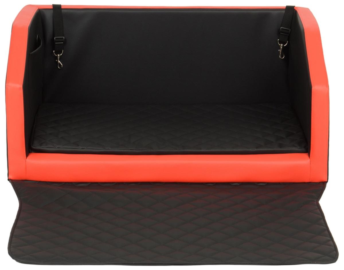 Velinda Panier de voiture pour chien 90x55 cm — noir-rouge