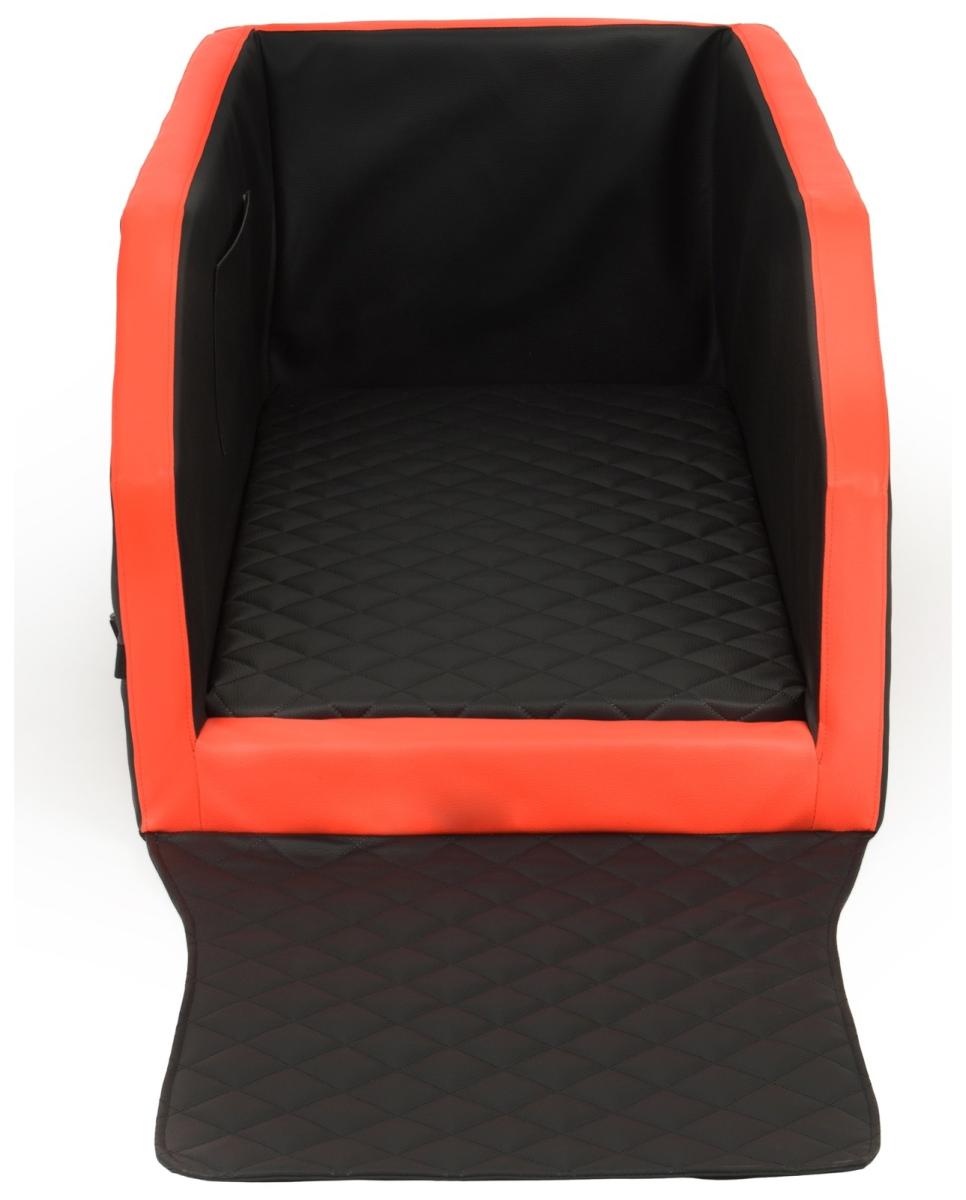 Velinda Panier de voiture pour chien 55x100 cm — noir-rouge