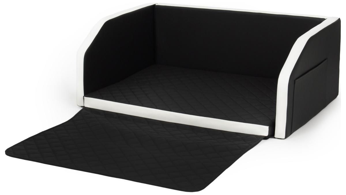 Velinda Panier de voiture pliable pour chien 100x70 cm — noir - blanc