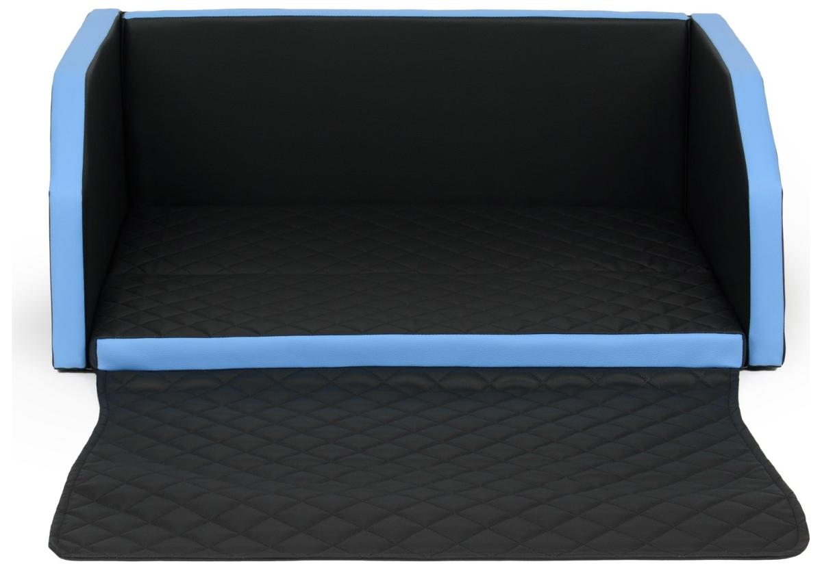 Velinda Panier de voiture pliable pour chien 100x70 cm — noir, bleu