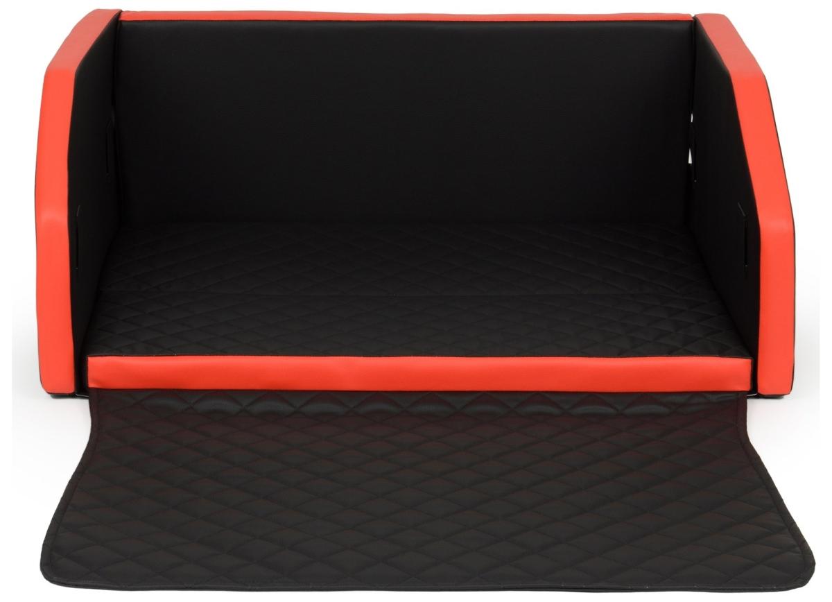 Velinda Panier de voiture pliable pour chien 100x70 cm — noir-rouge
