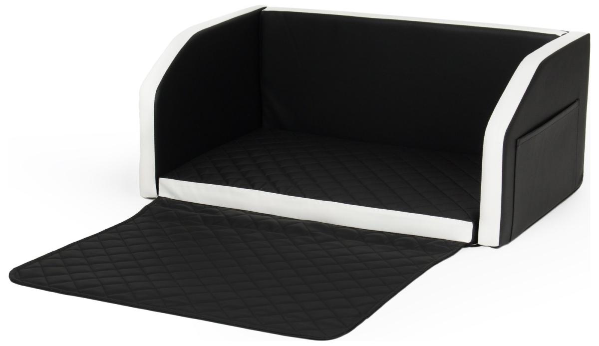 Velinda Panier de voiture pliable pour chien 90x55 cm — noir - blanc