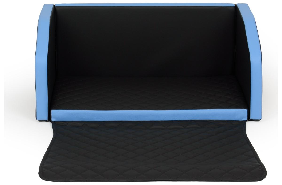 Velinda Panier de voiture pliable pour chien 90x55 cm — noir, bleu