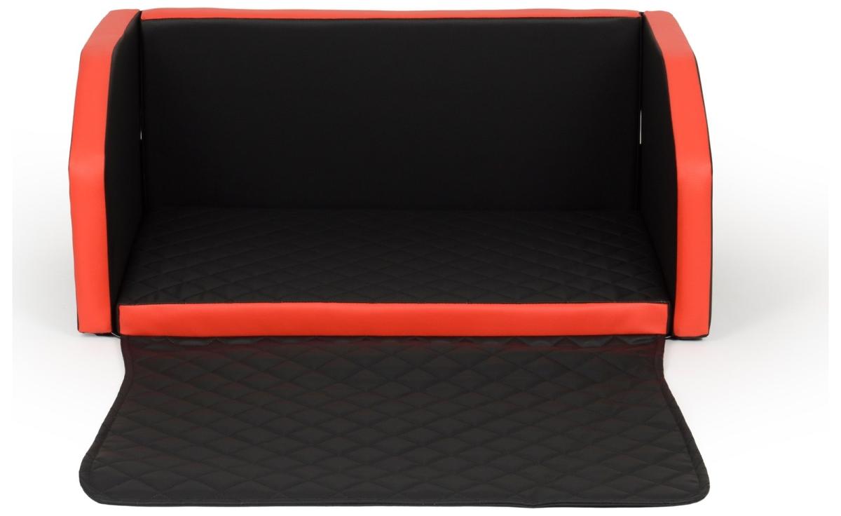 Velinda Panier de voiture pliable pour chien 90x55 cm — noir-rouge