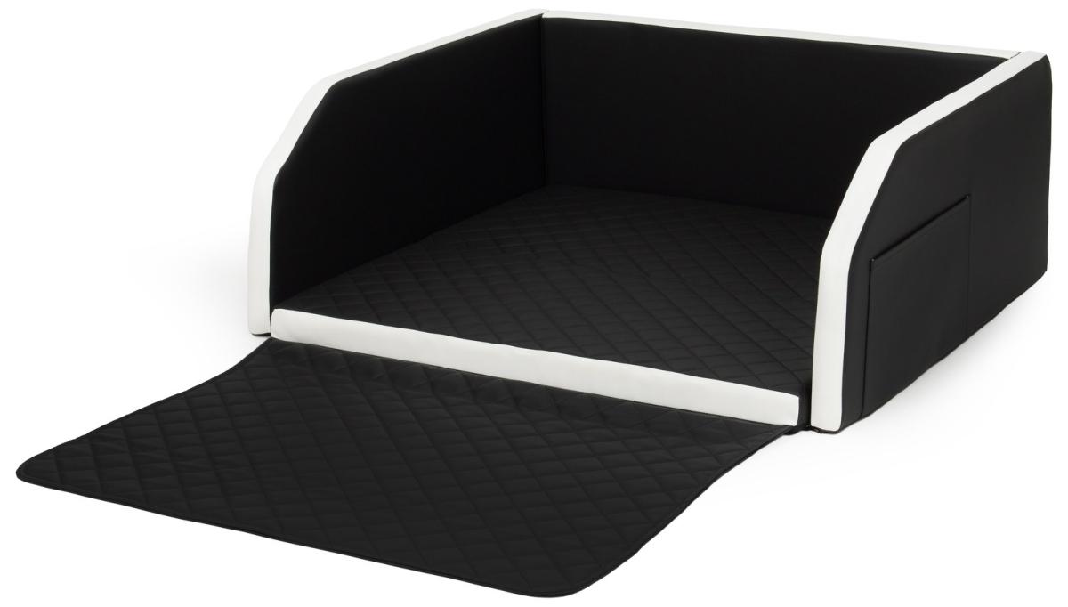 Velinda Panier de voiture pliable pour chien 100x90 cm — noir - blanc