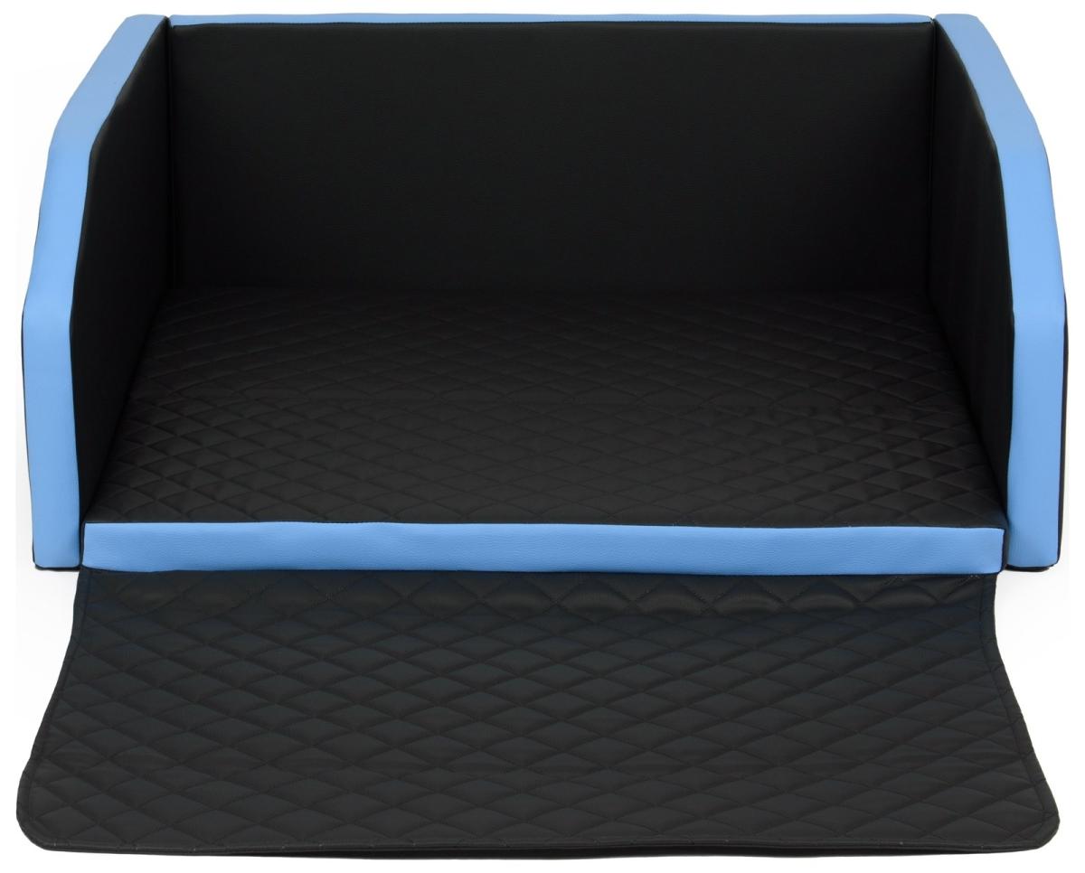 Velinda Panier de voiture pliable pour chien 100x90 cm — noir, bleu