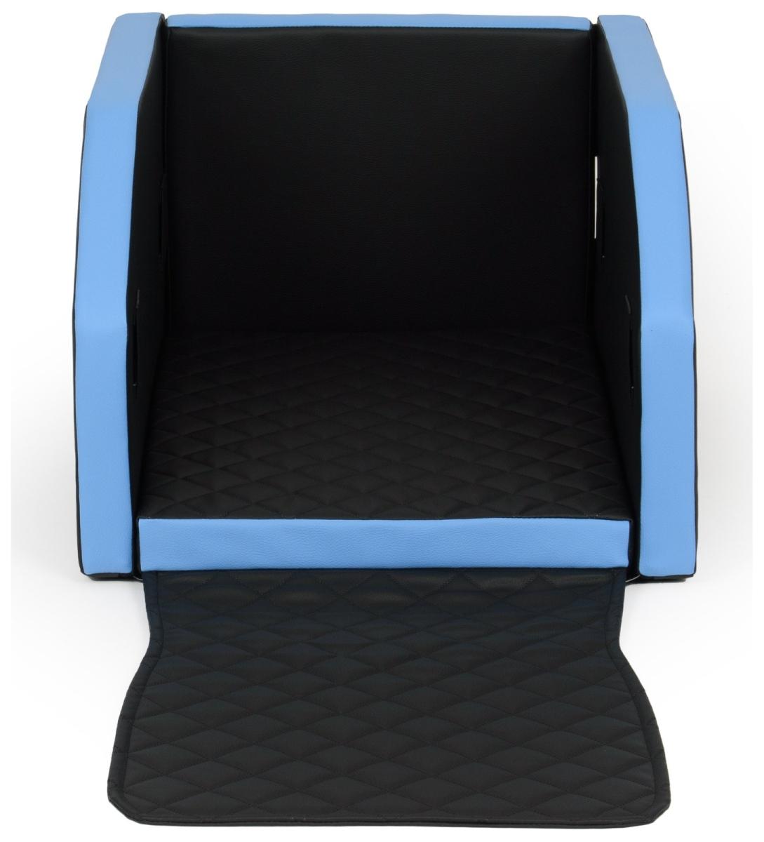 Velinda Panier de voiture pliable pour chien 55x70 cm — noir, bleu