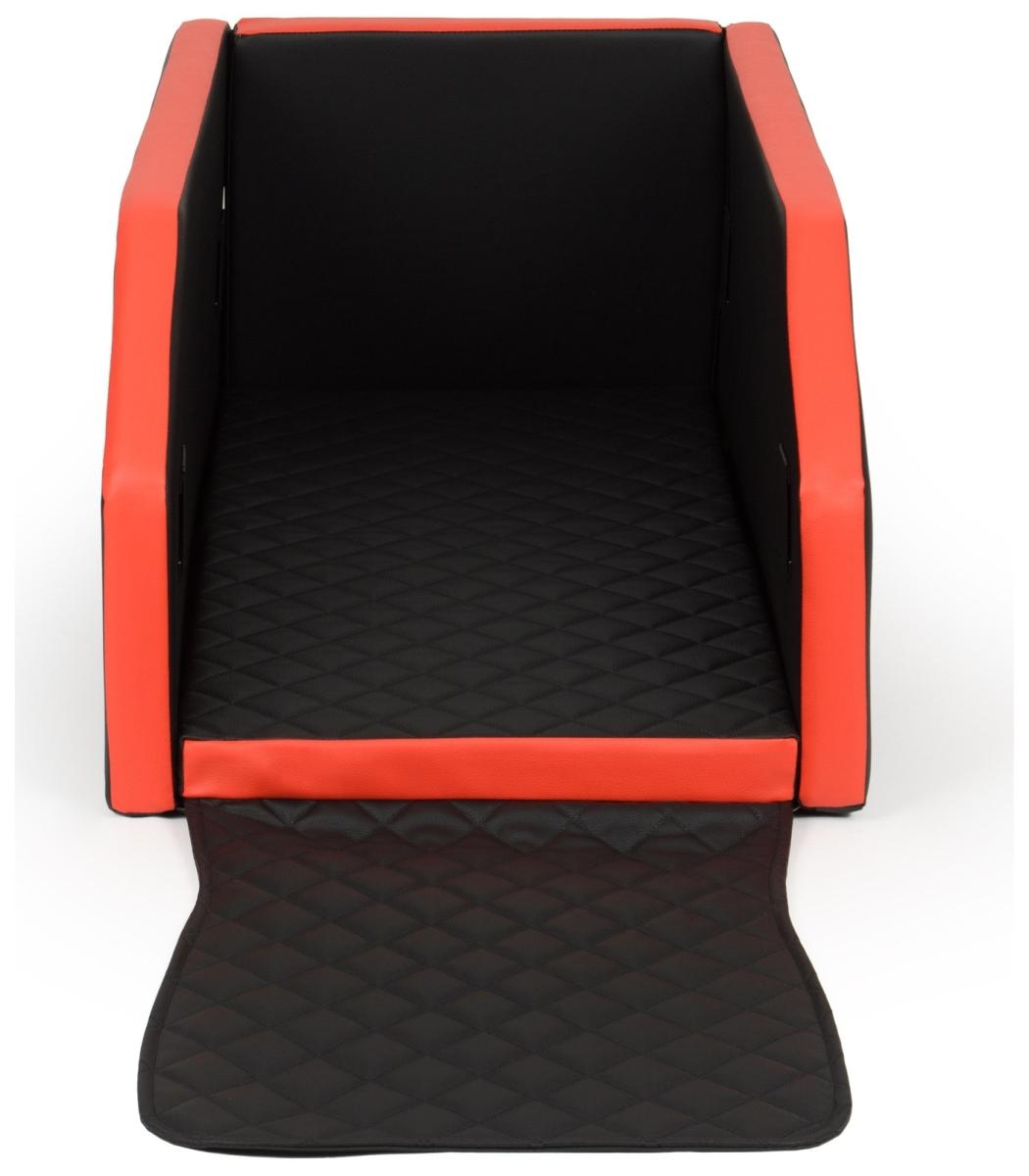 Velinda Panier de voiture pliable pour chien 55x100cm — noir-rouge