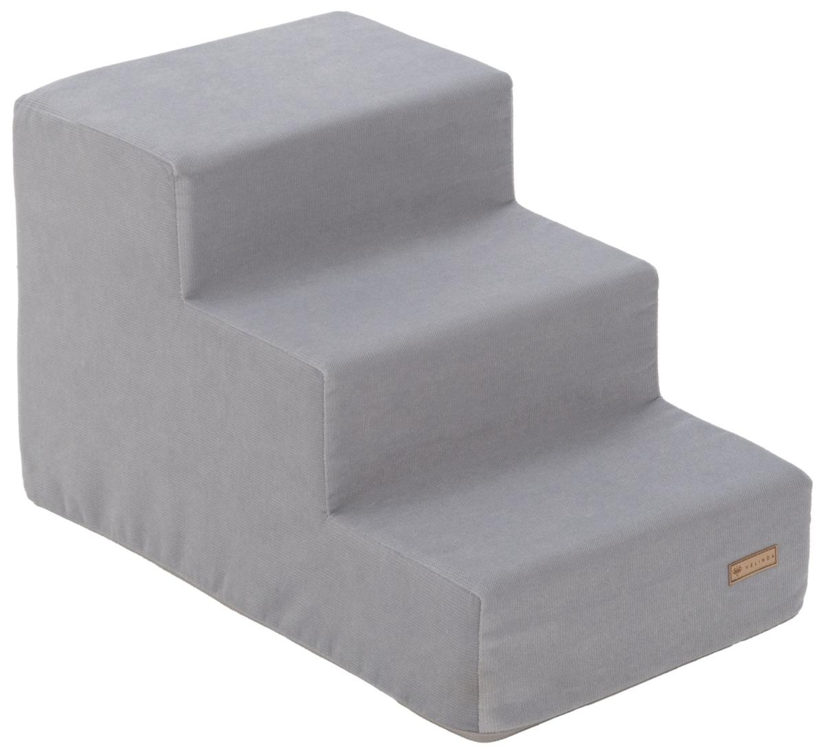 Velinda Escalier pour chien et chat, 3 marches en mousse — gris