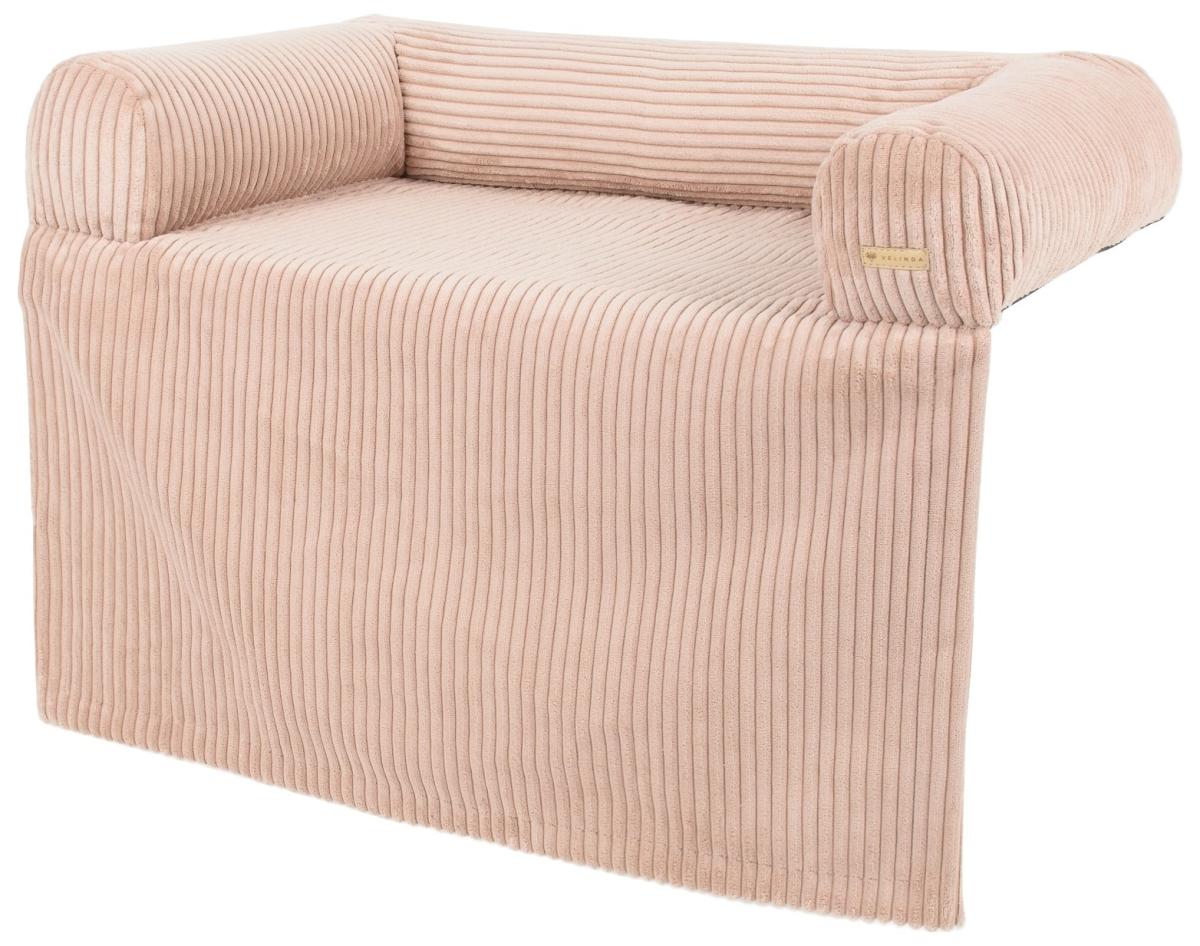 Velinda Panier pour chien et chat sur canapé — rose clair (velours côtelé)