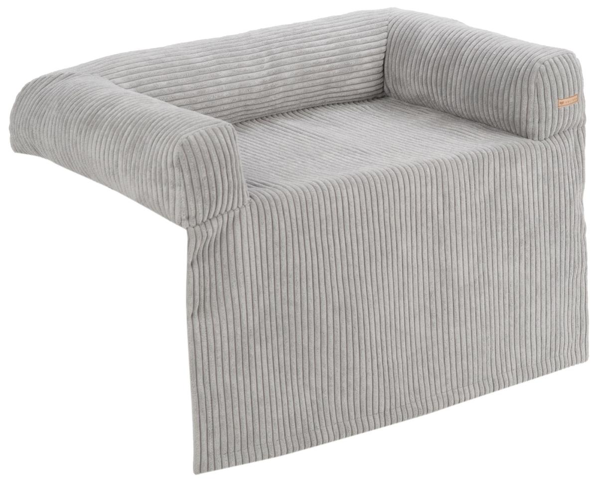 Velinda Panier pour chien et chat sur canapé — gris (velours côtelé)