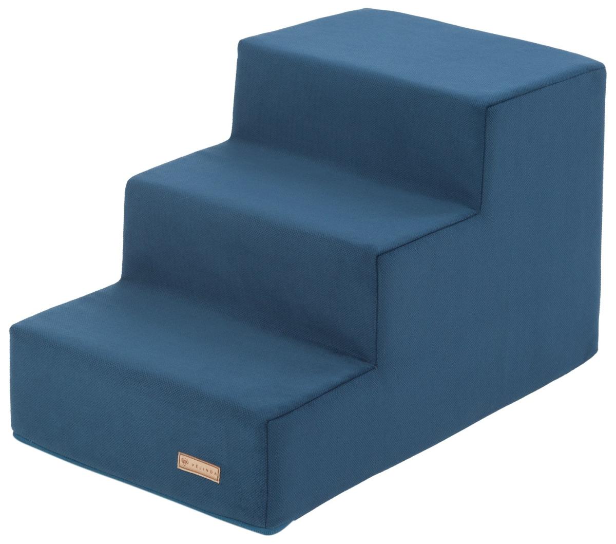Velinda Escalier pour chien et chat, 3 marches en mousse — bleu marine