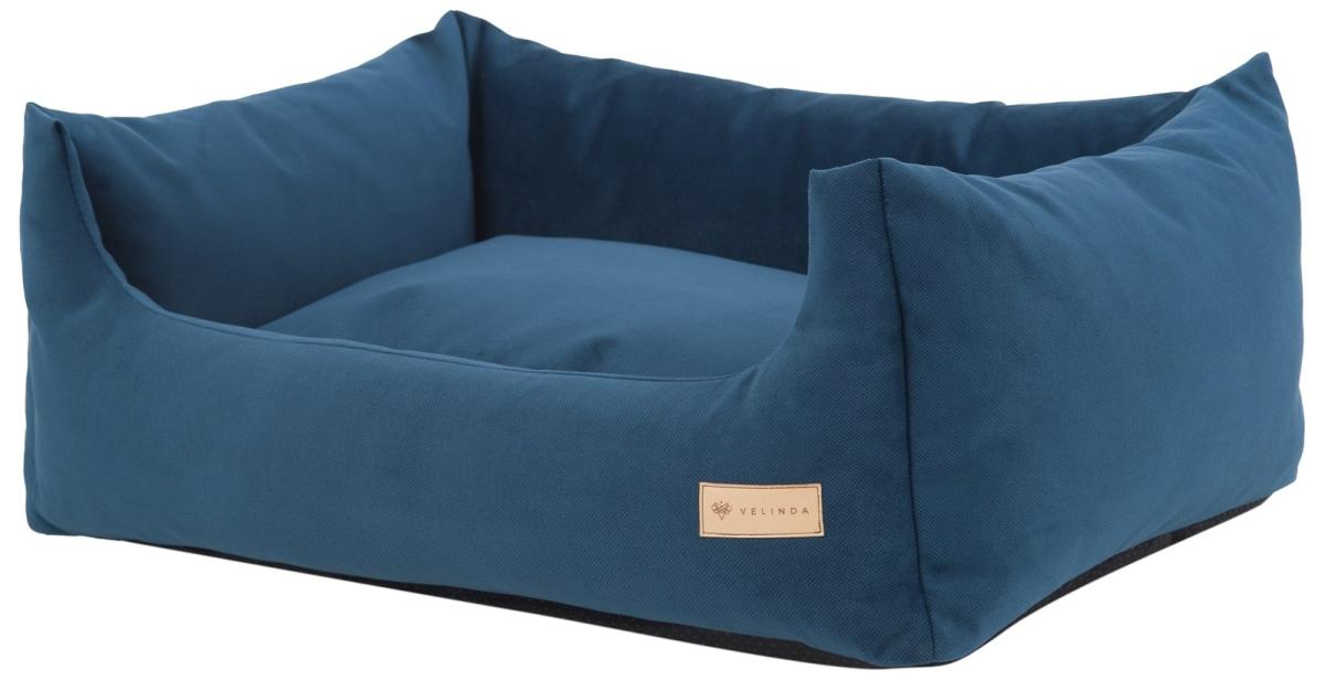 Velinda Panier pour chien et chat avec oreiller amovible 80 x 60 — bleu marine