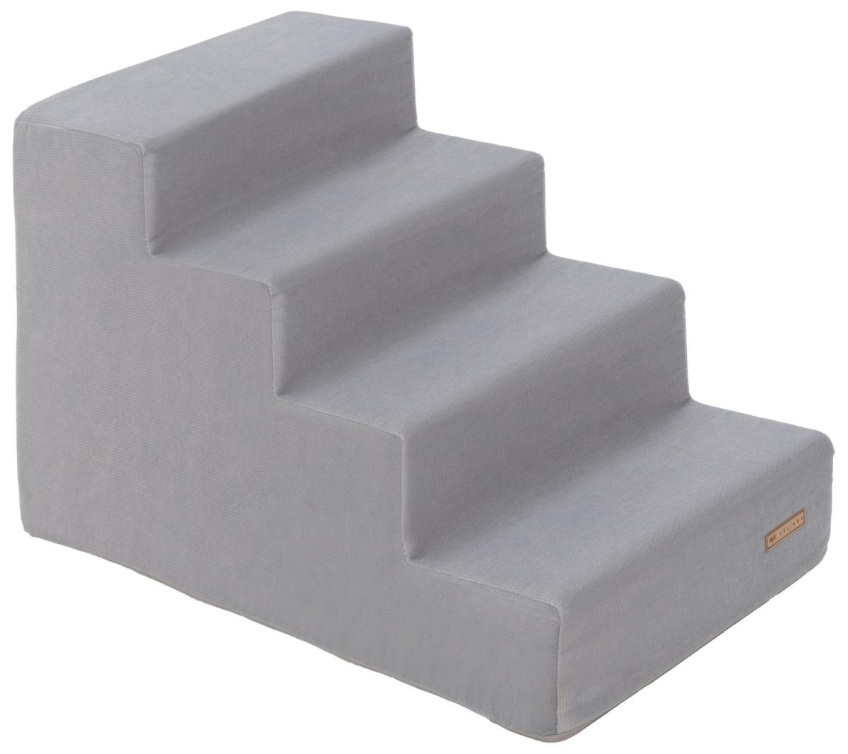 Velinda Escalier pour chien et chat, 4 marches en mousse — gris