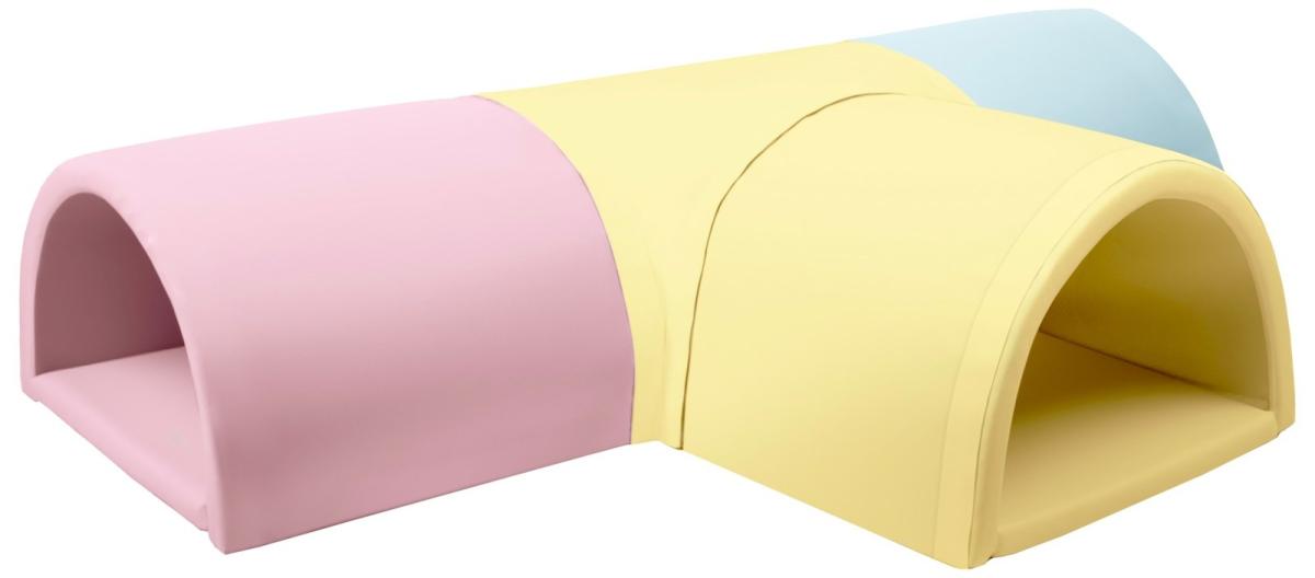 Velinda Tunnel en T 4 pièces en mousse — rose, bleu, jaune (pastel)