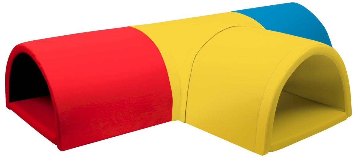 Velinda Tunnel en T 4 pièces en mousse — jaune, bleu marine, rouge