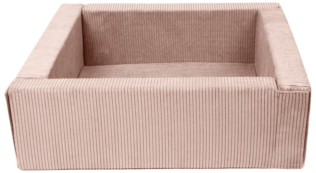 Velinda Piscine à balles carrée en cuir artificiel, sans balles — rose (velours côtelé)