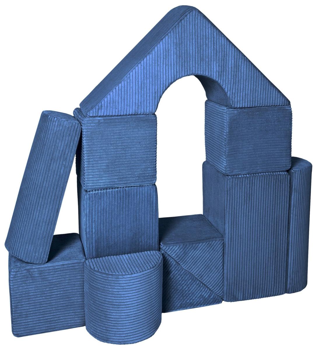 Velinda Ensemble château (11 grands blocs de mousse) — bleu marine (velours côtelé)