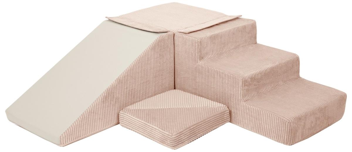 Velinda Ensemble toboggan (4 grands blocs de mousse) — rose clair (velours côtelé)