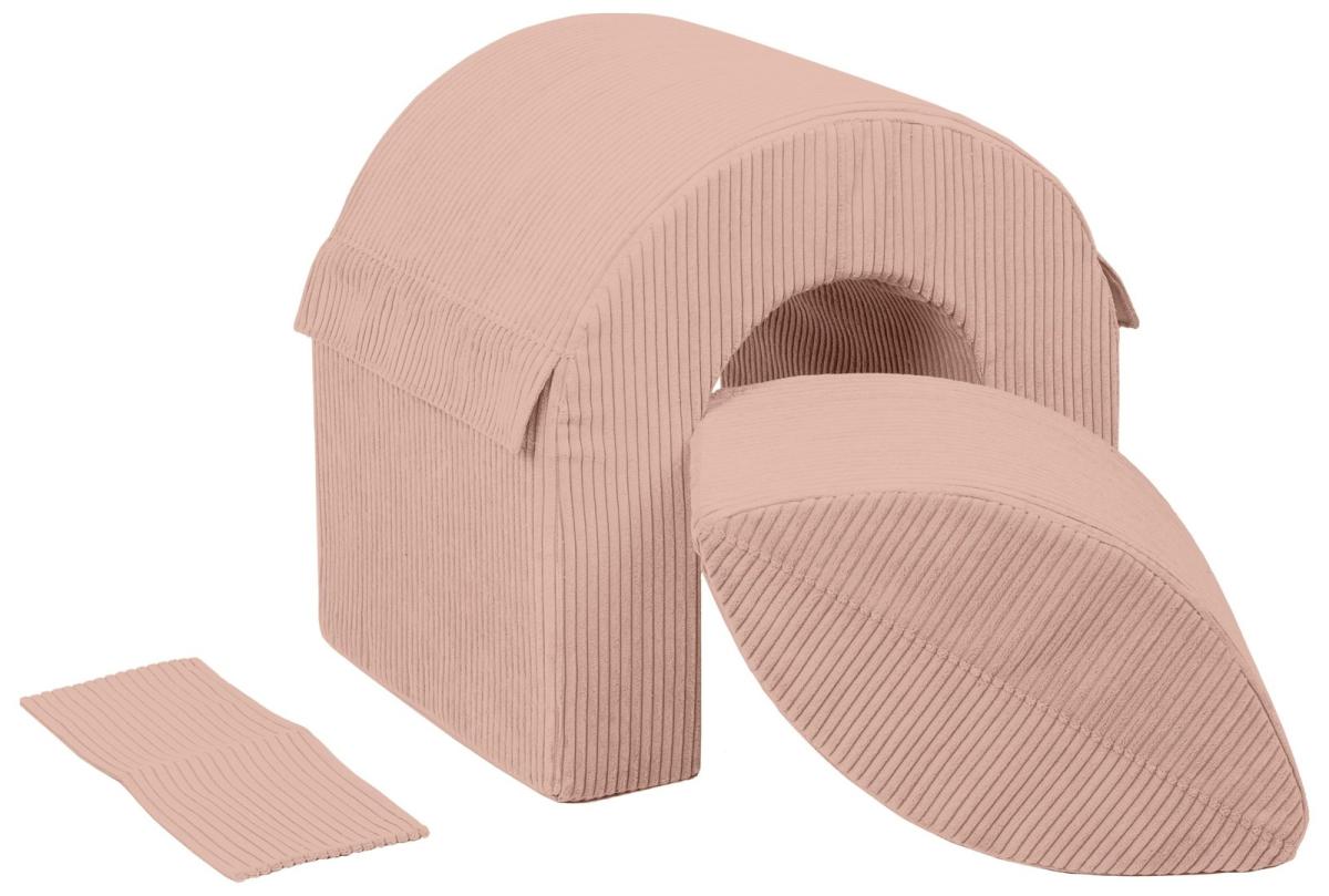 Velinda Ensemble tunnel (2 grands blocs de mousse) — rose clair (velours côtelé)