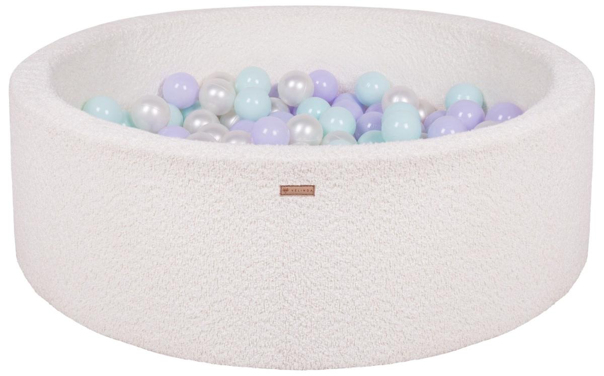 Velinda Piscine à balles en boucle + 200 balles — crème/perle, violet, Menthe