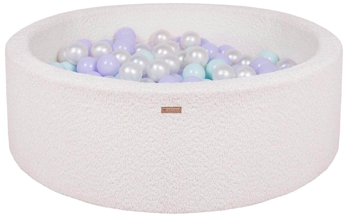 Velinda Piscine à balles en boucle + 300 balles — crème/perle, violet, Menthe