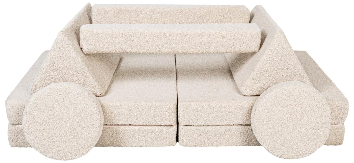 Velinda Canapé bouclé modulable, blocs de mousse — cappuccino