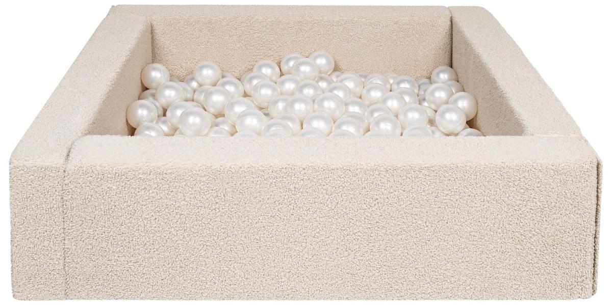 Velinda Piscine à balles carrée en boucle + 200 balles, 5 éléments — perle