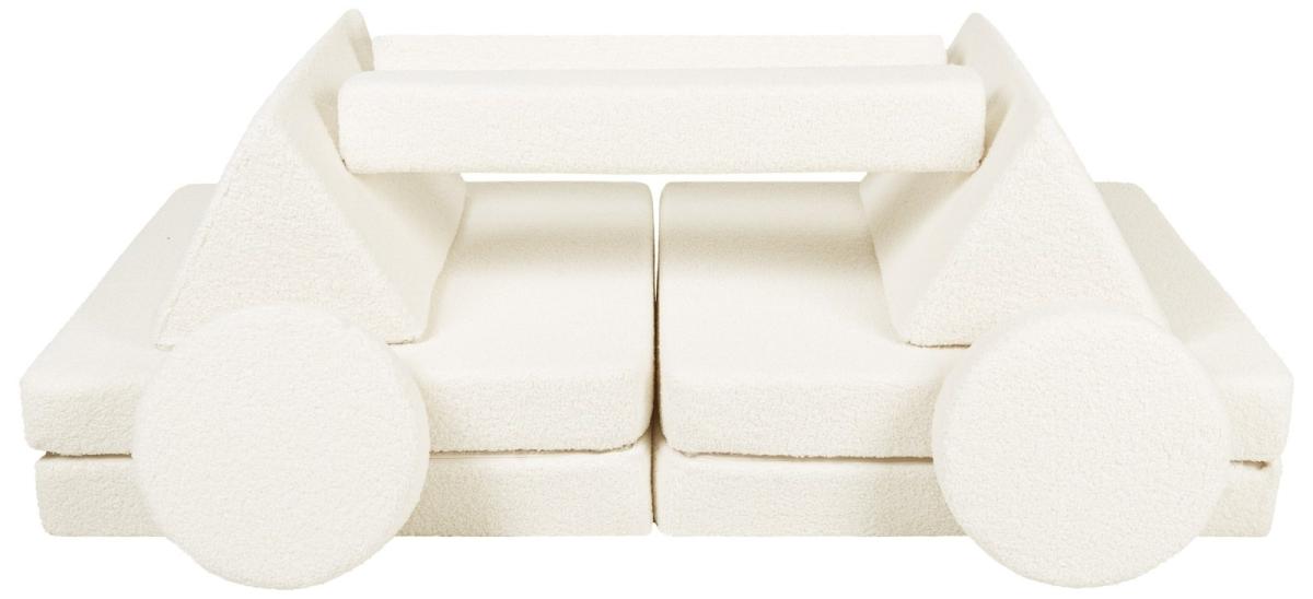 Velinda Canapé bouclé modulable, blocs de mousse — crème