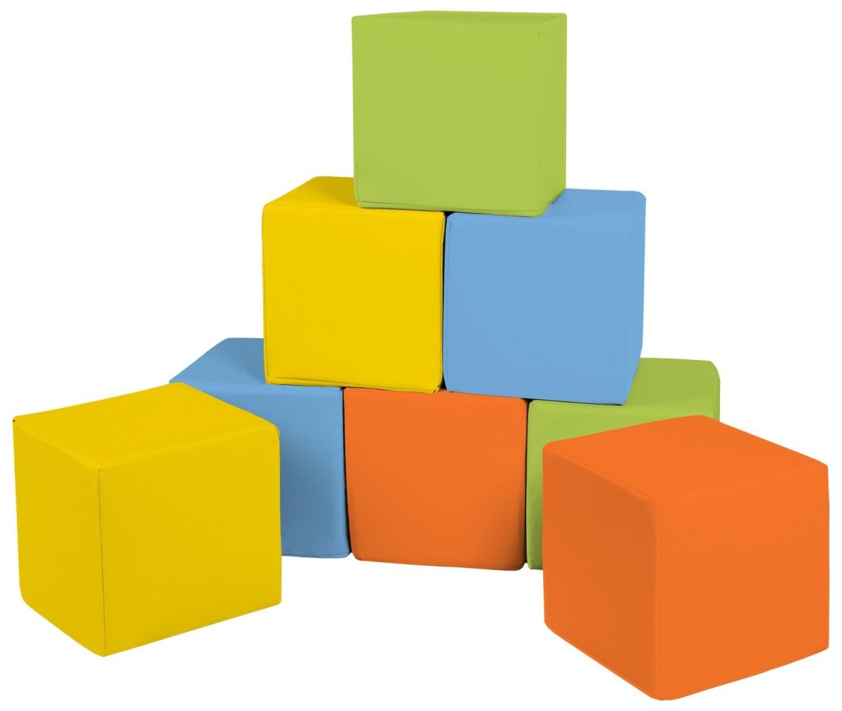 Velinda Cubes - Lot de 8 blocs en mousse — jaune, vert, bleu, orange