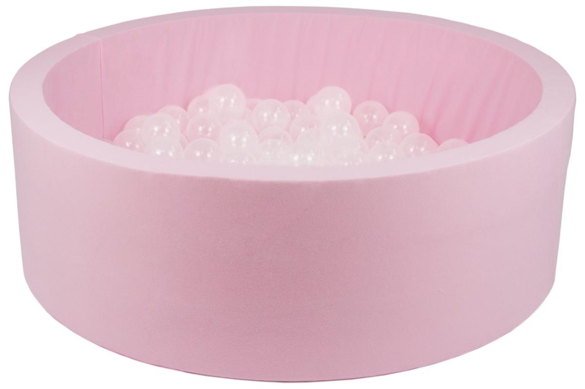 Velinda Piscine à balles + 150 balles, rose — transparent