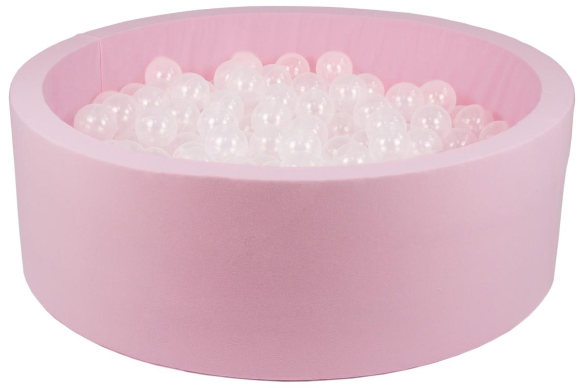 Velinda Piscine à balles + 300 balles, rose — transparent