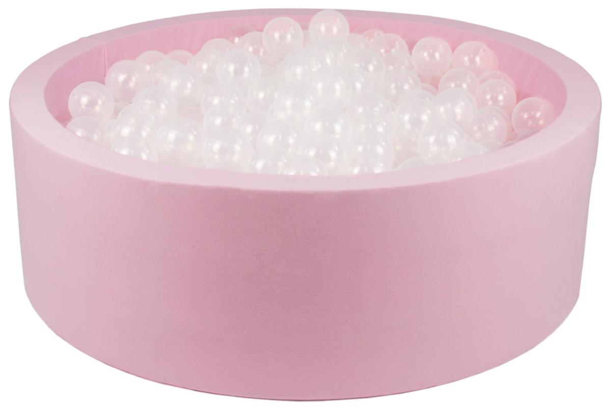 Velinda Piscine à balles + 450 balles, rose — transparent