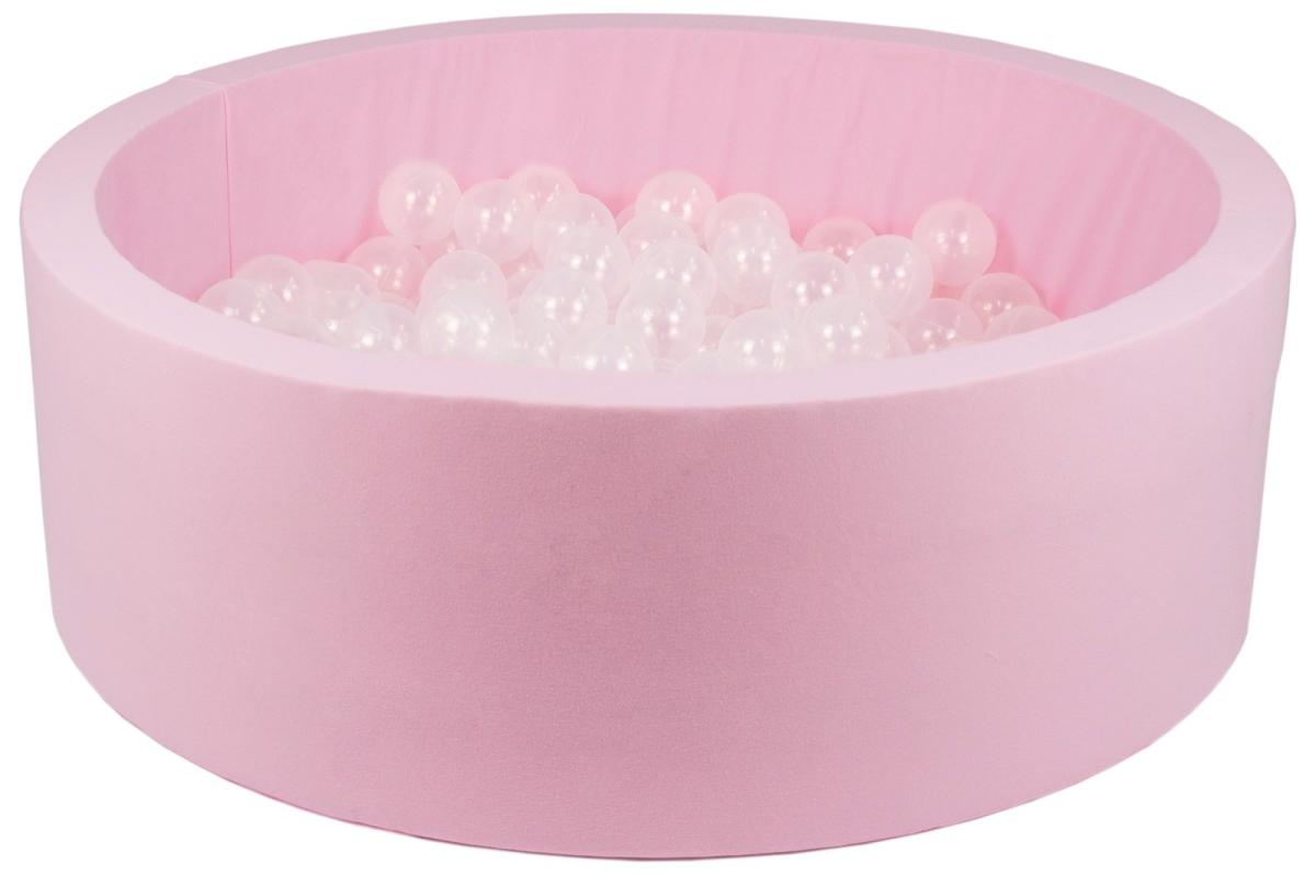 Velinda Piscine à balles + 200 balles, rose — transparent