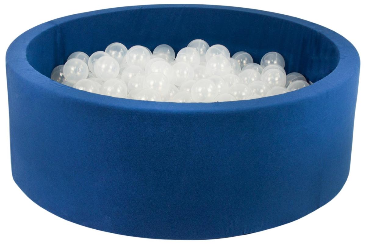 Velinda Piscine à balles+ 200 balles, bleu marine — transparent