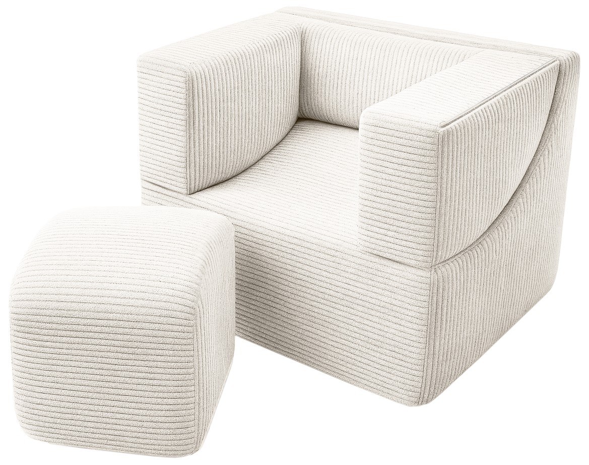 Velinda Fauteuil pliant enfant — crème (velours côtelé)