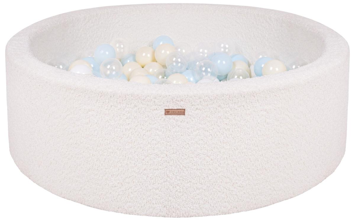 Velinda Piscine à balles en boucle + 200 balles — crème