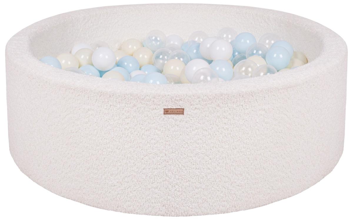 Velinda Piscine à balles en boucle + 300 balles — crème