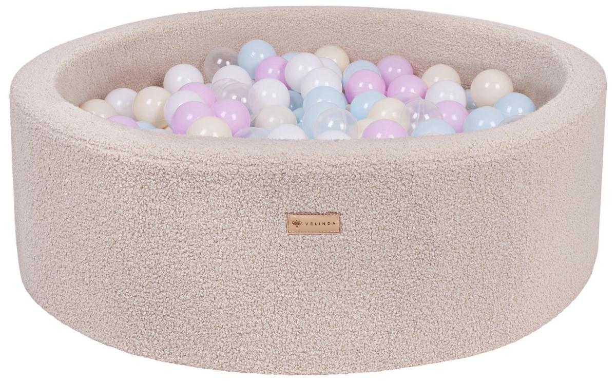 Velinda Piscine à balles en boucle + 300 balles — cappuccino
