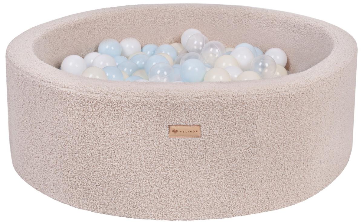 Velinda Piscine à balles en boucle + 300 balles — cappuccino