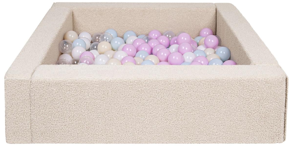 Velinda Piscine à balles carrée en boucle + 300 balles, 5 éléments — cappuccino